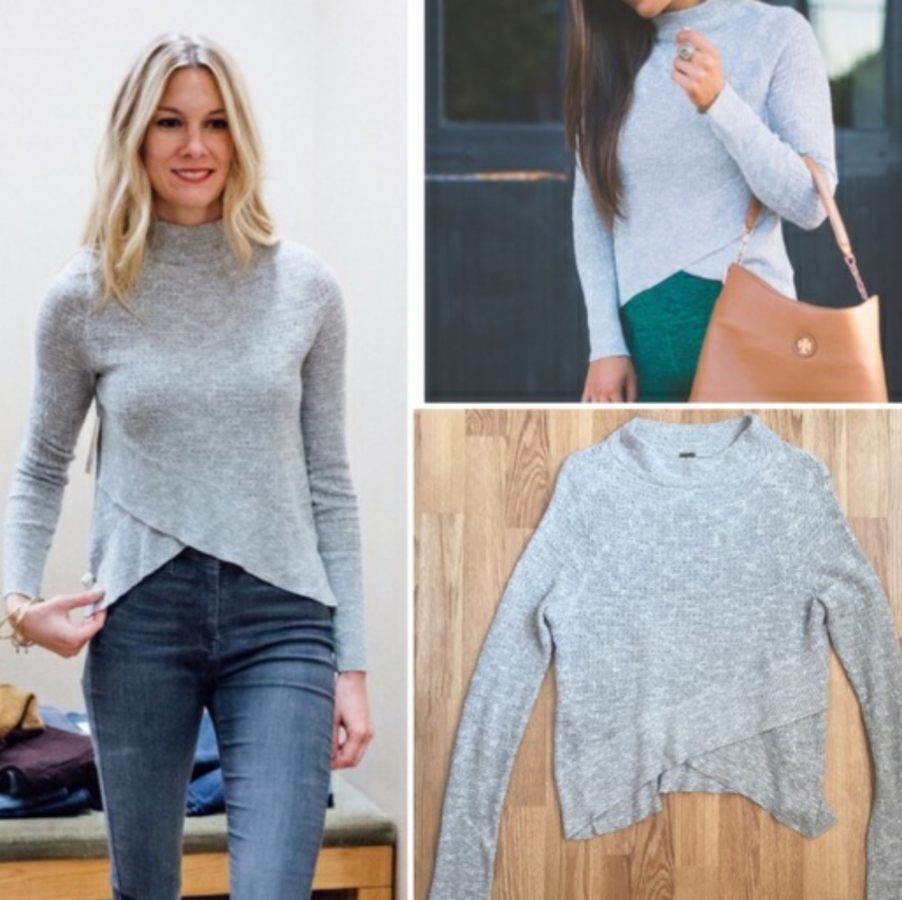Free People Mockneck Tulip Hem Sweater